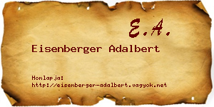 Eisenberger Adalbert névjegykártya
